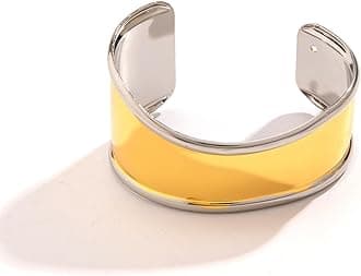 YBMYCM Wide Cuff Chunky Gold-Plated Bracelets for Women Open Cuff Bangles Adjustable Wrist Cuff Bracelets for Women