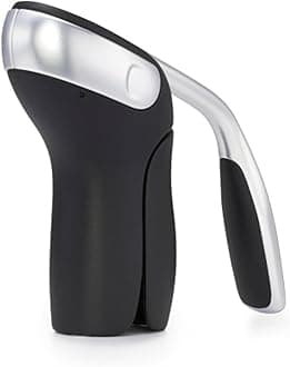 OXO SteeL Vertical Lever Corkscrew with Removable Foil Cutter, Silver, 18.7 x 18.7 x 6.1 cm 11147600UK