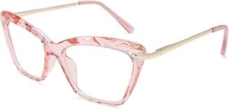 COASION Non-prescription Clear Lenses Eye Glasses for Women Cat Eye Glasses Small Frame With Spring Hinges