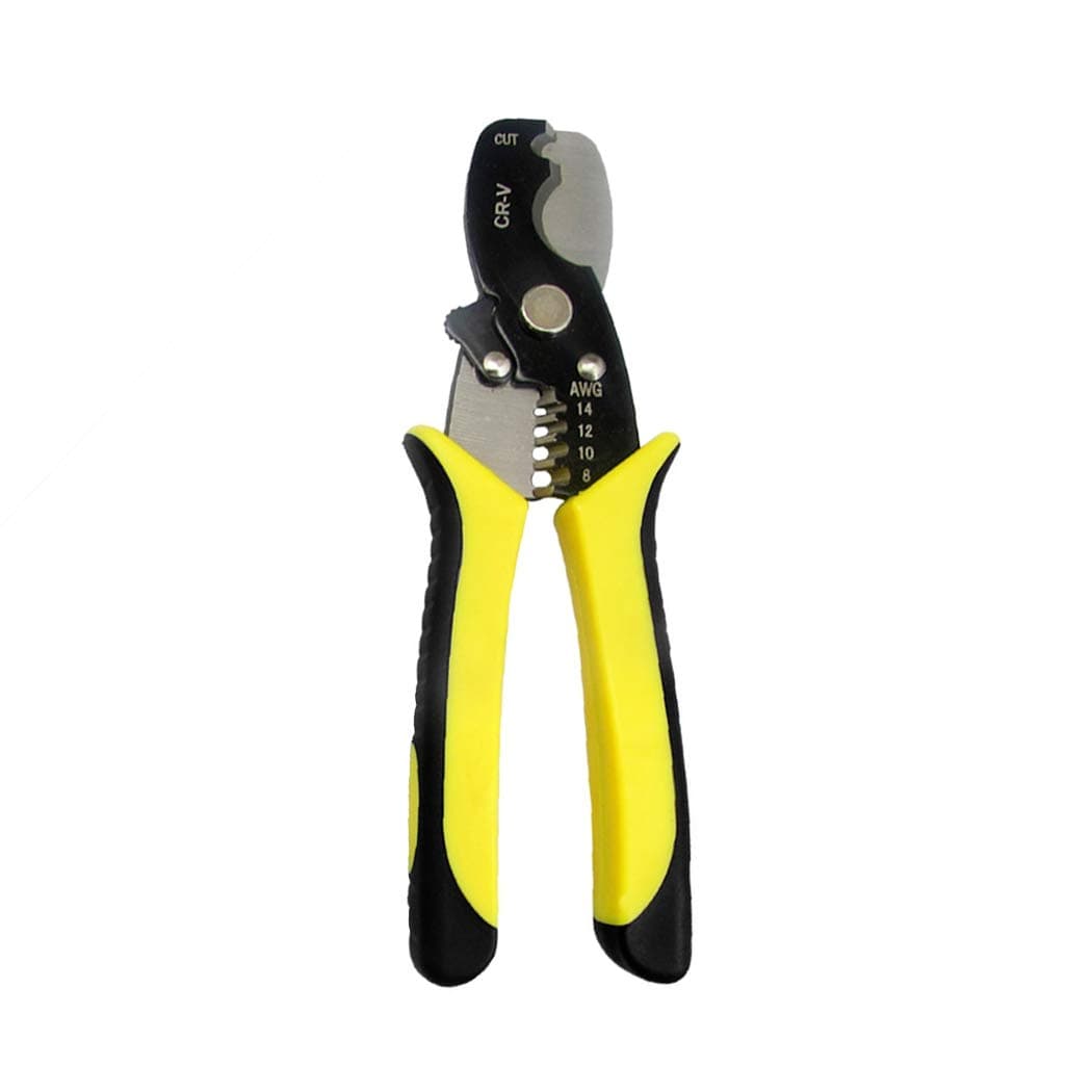 Wire Cutters Striper, ALEENFOON 7 inch Precise Wire Cutter Stripping Tool Wire Cable Crimper Plier Clamping Tool for 8-16 AWG, with Built-in Spring-Loaded Insulated PP Ergonomic Handle
