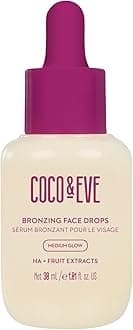 Coco & Eve Self Tanning Drops (Medium) - Customizable Gradual Face Tanner, Hydrating Bronzing Drops with Hyaluronic Acid for a Natural, Glowing Sunless Tan, Vegan, Cruelty Free | 1 Fl Oz