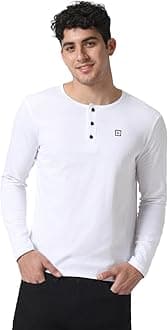 Urbano Fashion Men's Henley Neck Slim Fit Cotton T-Shirt