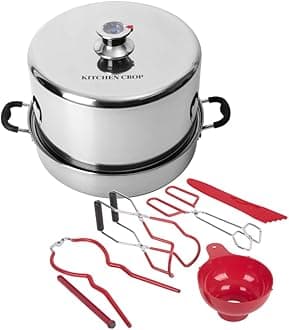 Kitchen Crop Steam Canner with Temperature Indicator (Stainless Steel Steam Canner + Tools)