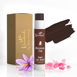 Kaumudi Handmade & 100% Natural 3 In 1 Lip Balm (Lip Tint, Cheek Tint, Eye Shadow) Made With Rose & Saffron Essential Oil, Best For Dry, Damaged & Chapped Lips, Hydrates & Moisturizes (Brownie Lip)
