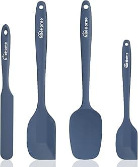 NileHome Silicone Spatula Set, Rubber Spatula High Heat-Resistant Premium BPA-Free One Piece Seamless Design Cooking Spatulas Utensils Set For Kitchen 4pack(Haze blue)