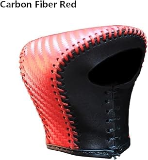 Car Gear Shift Knob Cover PU Leather, Anti-Slip Automatic Knob Gear Stick Protector Cover, Compatible with Lexus ES250 ES350 2019-2023, UX200 2019-2022, UX250h 2019-2023, Carbon Fiber