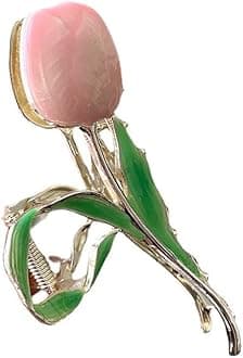 Tulip Flower Hair Clip Korean Style Fashion Shark Hairpin Strong Hold Hair Clips Hairpins for Women and Ladies Anti-slip Clips Head Wear Styling Tools Claw Clips for Women Hair Accessories