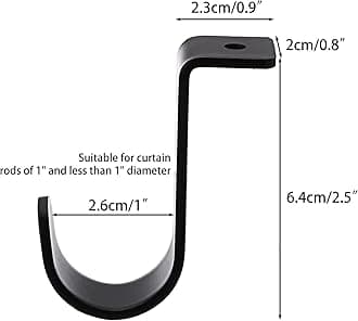 Sumnacon 3Pcs Ceiling Mount Curtain Rod Brackets,Metal Single Ceiling Curtain Rod Holder for 5/8-1 Inch Rod,Sturdy Curtain Rod Hooks for Living Room Bedroom Drapery Rod, Black