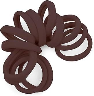 Cyndibands Seamless Hair Ties - Dark Brown - Gentle Hair Ties No Damage, Standard Size 1.5 Inch, Soft and Stretchy Nylon Fabric Ponytail Holders - 12 Count