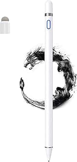 DOGAIN Active Digital Stylus Pen for Android,iOS, iPad/iPad 2/New iPad 3/iPad4/iPad Pro/iPad Mini/iPad Mini 2/3 /4 and Most Tablet,1.5mm Fine Point Rechargeable（White）