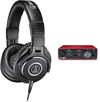 M40x Professional Studio Headphones for studio recording, creators, DJs, podcasts and everyday listening & Focusrite Scarlett Solo 3rd Gen USB Audio Interface