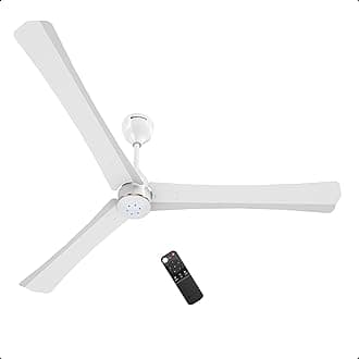 atomberg Renesa Halo Smart 1400mm BLDC Ceiling Fan with IoT & Remote | BEE 5 star | High Air Delivery | Low noise operation | LED Speed Indicator | Sleek Design | 3 Year Warranty| White-Gold Ring