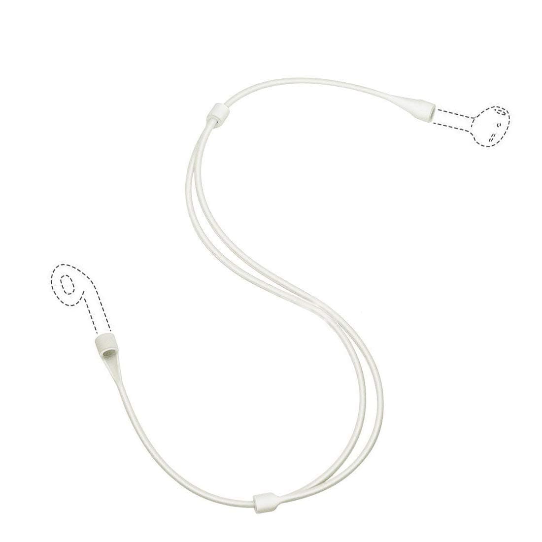 Upgrade Anti-Lost Strap, Adjustable Silicone Ear Strap Compatible Airpod Strap (White)