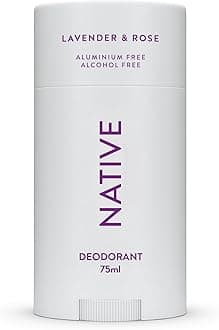 Deodorant Womens & Men - Alcohol & Aluminium Free - Lavender & Rose Scent - Naturally Derived with Shea Butter, Coconut Oil & Baking Soda - 72 Hour Odor Control (75ml)