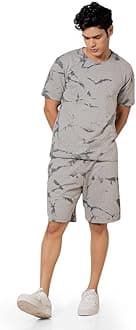 SATPURUSH Men's Casual Summer Night dress Soft Cotton Poly Lycra Digital Printed Casual Sleepwear & Launge(Lounge) Wear Nightdress, Regular Fit Round Neck Short Sleeves T-Shirt and shorts(Boxer) Pair set with Classic Pajama Shorts stylish Beach Wear Night Set night suit Dress for men Pack of 1