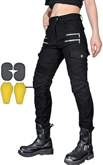 CBBI-WCCB Women Moto Jeans Motorcycle Pants Motorbike Biker Trousers with Zipper