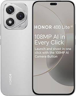 HONOR 400 Lite Unlocked 5G Android AI Smartphone, AI Camera Button,108MP Camera,8GB+256GB Storage,Water Resistance,Velvet Gray (International Version)