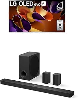 LG 83-Inch Class OLED evo G4 Series Smart TV 4K Processor Flat Screen with Alexa Built-in (OLED83G4WUA, 2024),LG 7.1.3 ch. Sound Bar with Wireless Dolby Atmos and Rear Speakers