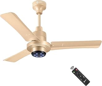 Orient Electric I Tome Pro 900 mm BLDC Ceiling Fan with Remote | BEE 5-star rated Energy Saving Fan | 3-year warranty by Orient | (Topaz Gold)