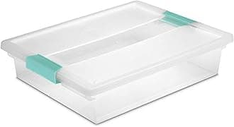 Sterilite19638606 Large Clip Box, Clear with Blue Aquarium Latches