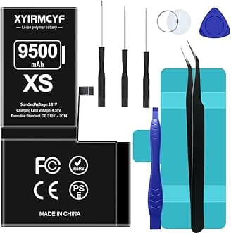 9500mAh Super Capacity Battery Compatible with iPhone Xs, 0 Cycle Li-Polymer Replacement Battery for iPhone Xs, with Professional Repair Tool Kit