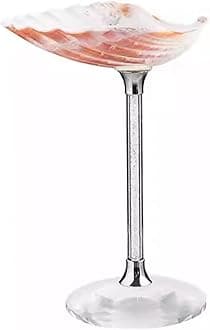 Handmade Pink Shell Conch Cup Martini Glasses Cocktail Party Unique Cocktail Cup Hollow Handle Filled Rhinestone Goblet,Seashell Martini Glass, Unique Shell-Shaped Design champagne glass (1)