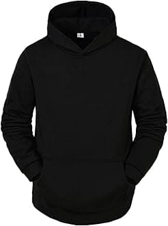 BIFUTON Hooded Sweatshirt Men Pullover with Pocket Long Sleeve Solid Color Lightweight Gym Hoodies Casual Streetwear Tops