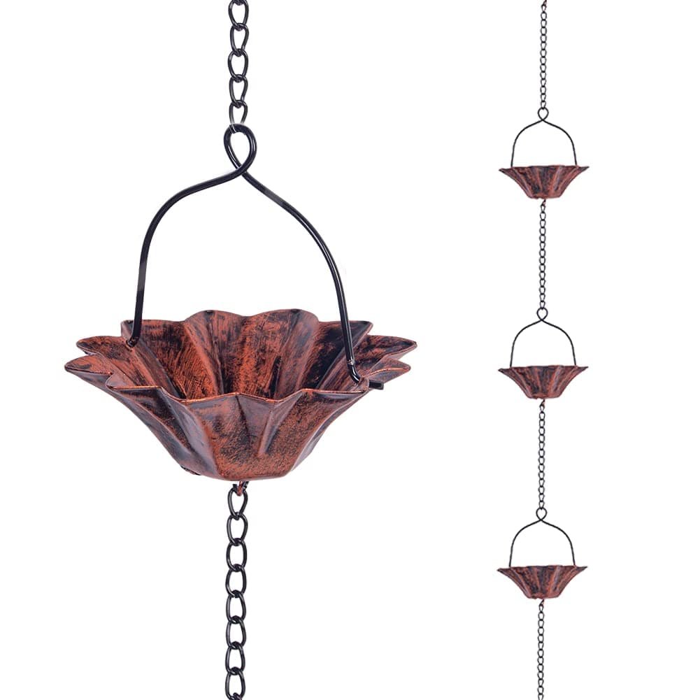 Copper Lotus Rain Chain