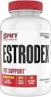 SAN’s Estrodex - Estrogen Blocker & Aromatase Inhibitor - Men's Hormone Balance & Fitness Booster Supplement - Indole-3-Carbinol, Plus CDG & Nettle Root for Mens Health - Gluten-Free - 90 Capsules.