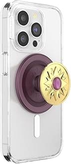 PopSockets Phone Grip for MagSafe with Kickstand, Magnetic Stand, Swappable Top, Secure Hold for iPhone MagSafe Cases, Phone & Tablet Grip - Enamel Sun Jewel Mauve