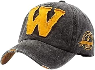 Devil Unisex W Letter Retro Snapback Denim & Cotton Baseball Cap-(Pack of 1)