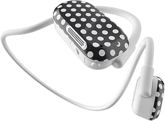 PurityAir Open Ear Headphones - True Air Conduction Wireless Bluetooth Open Ear Earbuds with Dual Mic for iPhone/Android - Secured Long Wearing Comfort, Sports Sweat Resistant (White dots)