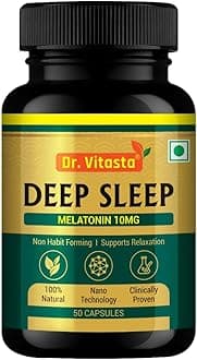 Deep Sleep Melatonin 10mg Capsules, 50 Count, Non Habit Forming, Supports Relaxation (50)