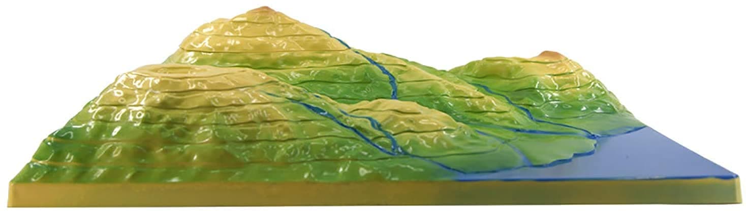 3D Plate Tectonics Model Display Kit, Geology 3D Plate Tectonics Model, Interpretation Model of Contour Topographic Map, Removable Resin Material, School Geology Class Teaching Aids.