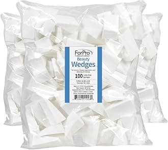 ForPro Professional Collection Beauty Wedges, Latex Free Foam Sponges, Makeup Blenders for Powder and Liquid Makeup, 100-Count (Pack of 3)