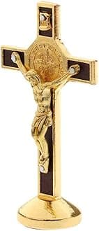POFET Crucifix Jesus Christ Crucifix Figurine Car Home Chapel Decor - Gold