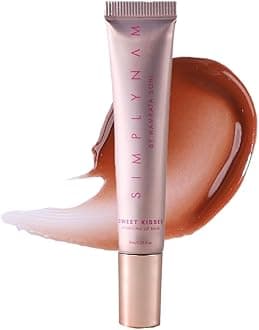 SIMPLYNAM Sweet Kisses Hydrating Lip Balm | Vegan Hydrating Lip Butter | With Jojoba Oil and peptides | 3-in-1 Formula for Long Lasting Hydration | Non-Sticky | High Gloss | Brown - Brownie