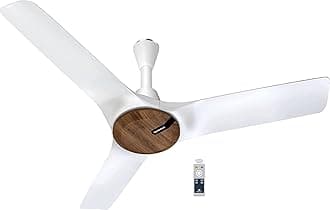 1200Mm Stealth Air Neo Bldc Motor Ceiling Fan Most Silent & Premium,5 stars With Rf Remote 100% Copper,Upto 55% Energy Saving,Flexible Timer Settings (Pack Of 1,Wood Pearl White)