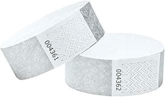 Tyvek Wristbands 3/4 inch 100 Pack, Paper Like Bracelets Used for Events, Nightclubs, waterparks etc. Silver