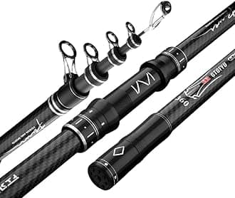 12Ft 13Ft 14Ft 15Ft Telescopic Fishing Rod Carbon Portable Spinning Fishing Pole for Boat Saltwater and Freshwater Surfcasting Baitcasting Rod Long Distance Throwing Fishing Rod
