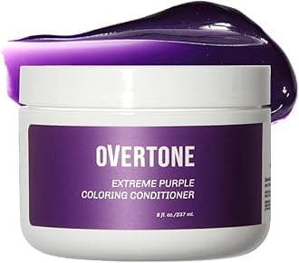 oVertone Haircare Color Depositing Conditioner - 8 oz Semi Permanent Hair Dye With Shea Butter & Coconut Oil - Vegan, Cruelty-Free - Extreme Purple