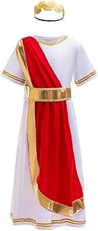 Lito Angels Fancy Dress Greek Roman Antique Costume with Laurel Headband for Children Boys Size 5-12 Years