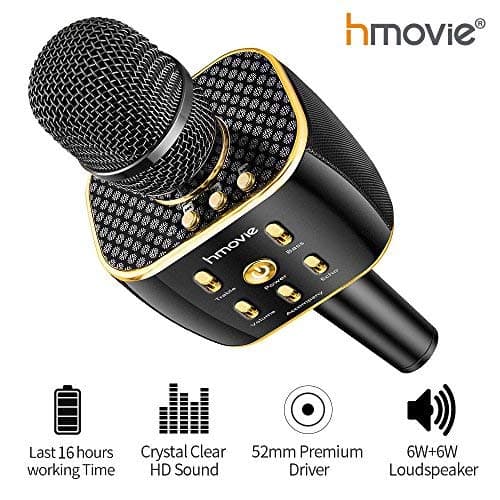 Dual Sing Duet Version Wireless Karaoke Microphone 12w Hi-Fi Bluetooth Speaker Player for iPhone Android Smartphone, The Latest in 2019