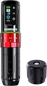 Dragonhawk L3 Cordless Tattoo Gun Machine with 2000mAh Battery - 7 Strokes Rotary Tattoo Pen Powerful Mcore-L Motor Smart Display for Beginners and Artists