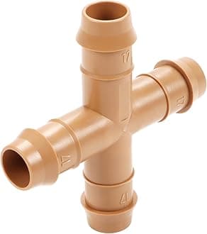 12 Pieces 1/2 Inch Drip Irrigation Cross Fittings, 1/2" Drip Line System Barbed Cross Tee Connectors for 5/8", "1/2", ".700" Drip Tubing