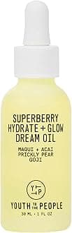 Youth To The People Superberry Hydrate + Glow Dream Face Oil - Revives Dull + Dry Skin, Boosts Radiance, Hydrating, Ultra-Lightweight Formula, Vitamin C, Squalane, Omega Oils, Vegan - 1 fl oz