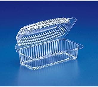 Inline Plastics VPP781 Clear Hinged Lid Containers 8-13/16x4-7/8x3-3/16 (Case of 300)