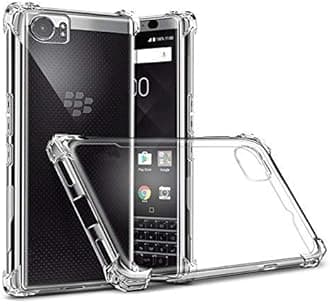 SkyTree BlackBerry Key 2, [Bumper] Exculsive Transparent with Anti Dust Plugs Shockproof Slim Back Cover Case for BlackBerry Key 2 - Bumper Transparent