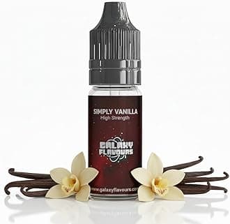 Simply Vanilla Food Flavouring Drops 10ml - Premium Pure Vanilla Extract for Professional Baking & Luxury Vanilla Beverages - High Strength Food Grade Concentrate by GALAXY FOOD FLAVOURS