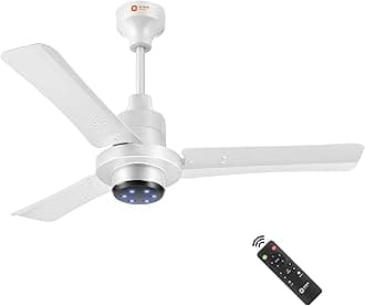 I Tome Pro 900 mm BLDC Ceiling Fan with Remote | BEE 5-star rated Energy Saving Fan | 3-year warranty by Orient | (White)